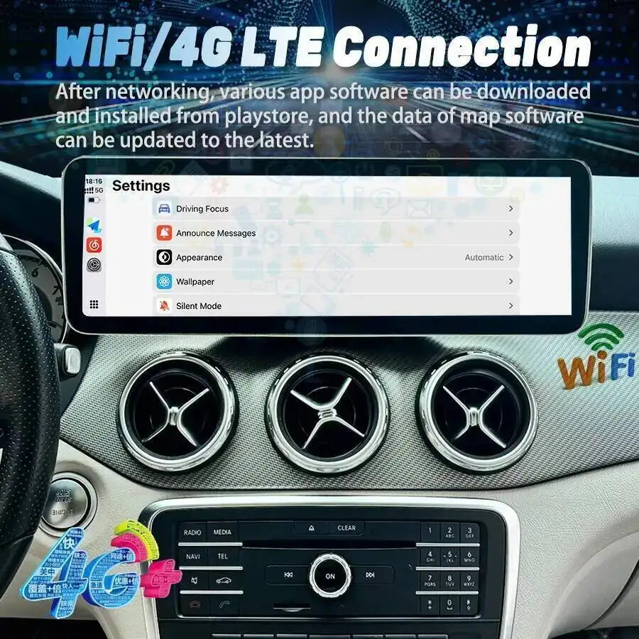 For Mercedes Benz A Class GLA CLA 2013-2018 NTG 4.5 5.0 4G Navigation Car Radio Multimedia