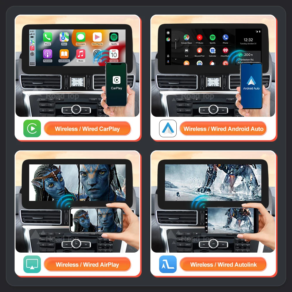 1920*720 Wireless CarPlay Android Auto Multimedia Display Screen for Mercedes-Benz ML GL W | AUTOKITSHOP