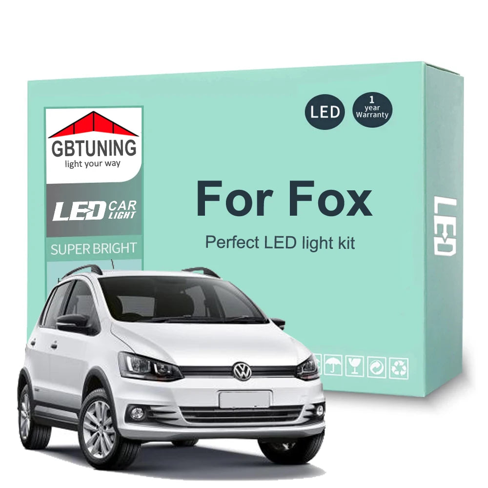 11-Piece LED Interior Light Kit for Volkswagen VW Fox 2008-2016 - Canbus Dome Map Door Trunk Bulbs | AUTOKITSHOP