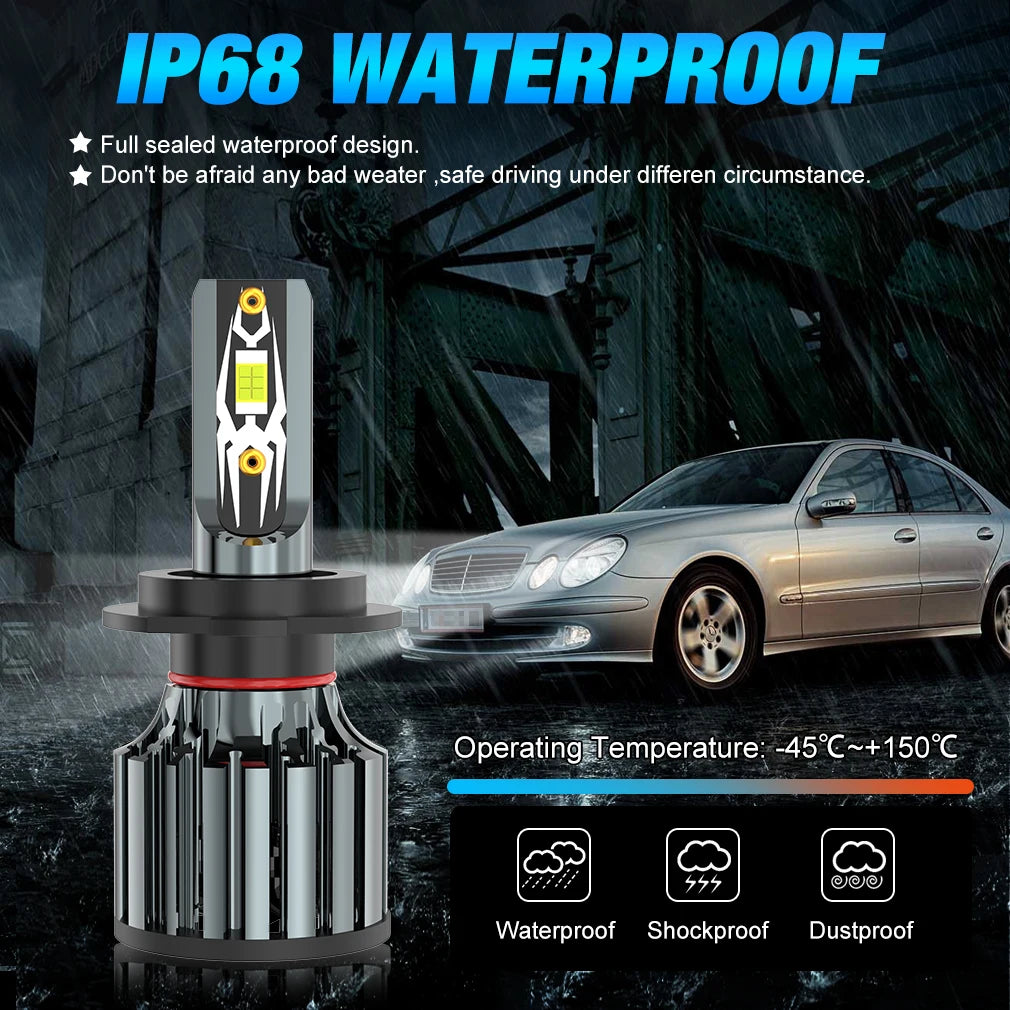 30000LM H7 H1 H4 LED H8 H11 9005 HB3 9006 HB4 9012 Hir2 9008 H13 Canbus Led Bulb 3570 CSP