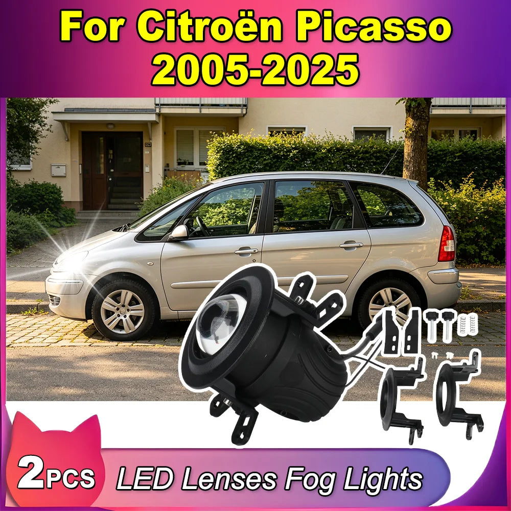 2-inch LED Driving Fog Lamps Kit Projector Spotlight Lens New LED Lenses Fog Lights With S