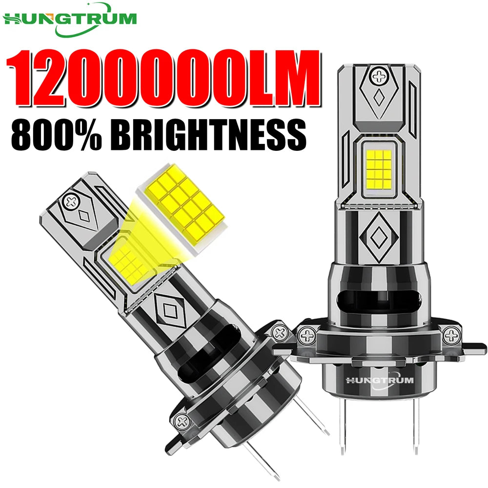Super Bright H7 LED Headlight 1200000LM 1200W 800% Brightness Bulb 9084 CSP CHIPS Plug And