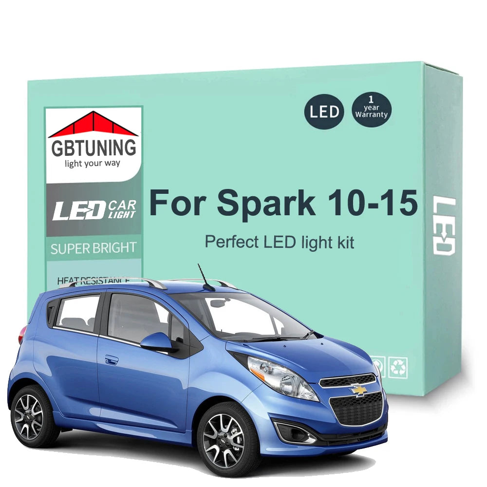 9-Piece LED Interior Light Kit for Chevrolet Chevy Spark - Canbus Error-Free Bulbs | AUTOKITSHOP