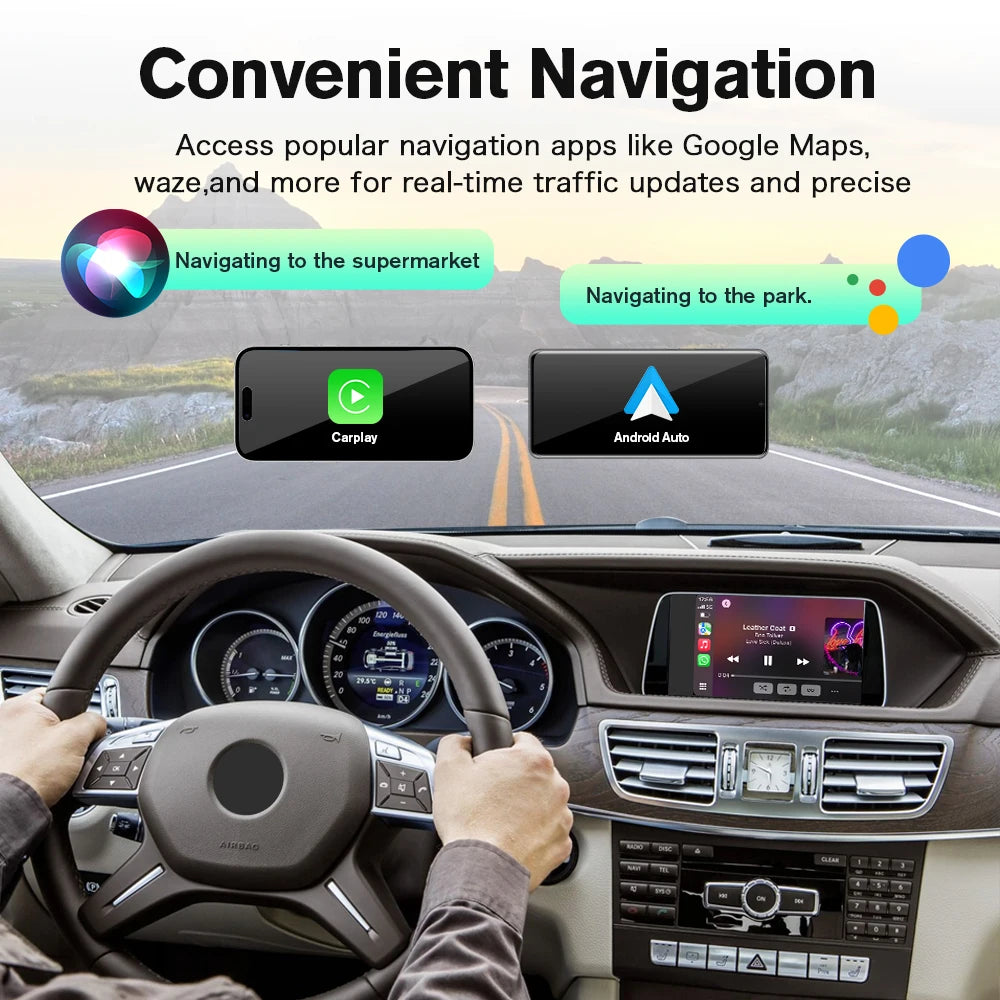 Wireless CarPlay Android Auto for Mercedes-Benz E-Class W212 E Coupe C207 NTG4.5/4.7 NTG5.