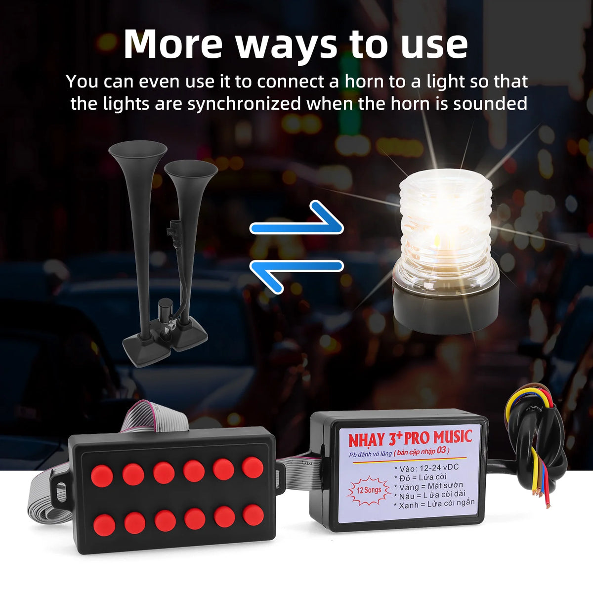 AD 12 Sounds Car Horn Controller Electric Horn Speaker Sound Control Unit Effects Switching 12-2 - Automotive LED Light