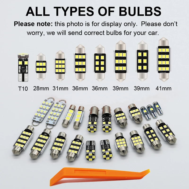 ZITWO 7Pcs Car Accessories LED Interior Light Kit For Fiat Titano 2024 2025 2026 Map Dome Ceiling Bulb