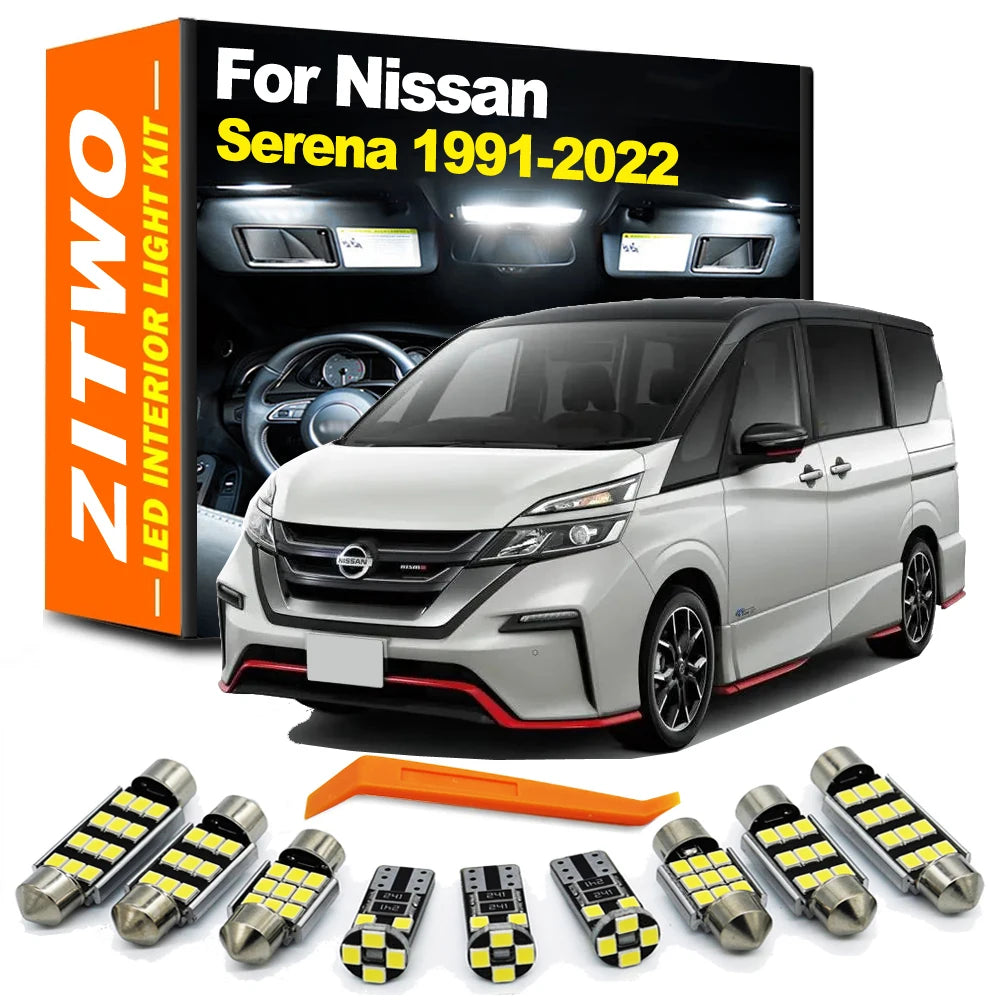 ZITWO Car LED Interior Dome Reading Trunk Plate Light Kit For Nissan Serena C23  for Nissan C24 C26 C25 1991-2018 - Auto