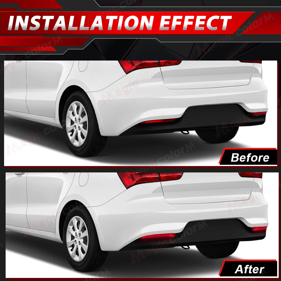 For Kia RIO 2012 2013 2014 2015 LED Rear Bumper Reflector Lights Driving Car Running Brake | AUTOKITSHOP