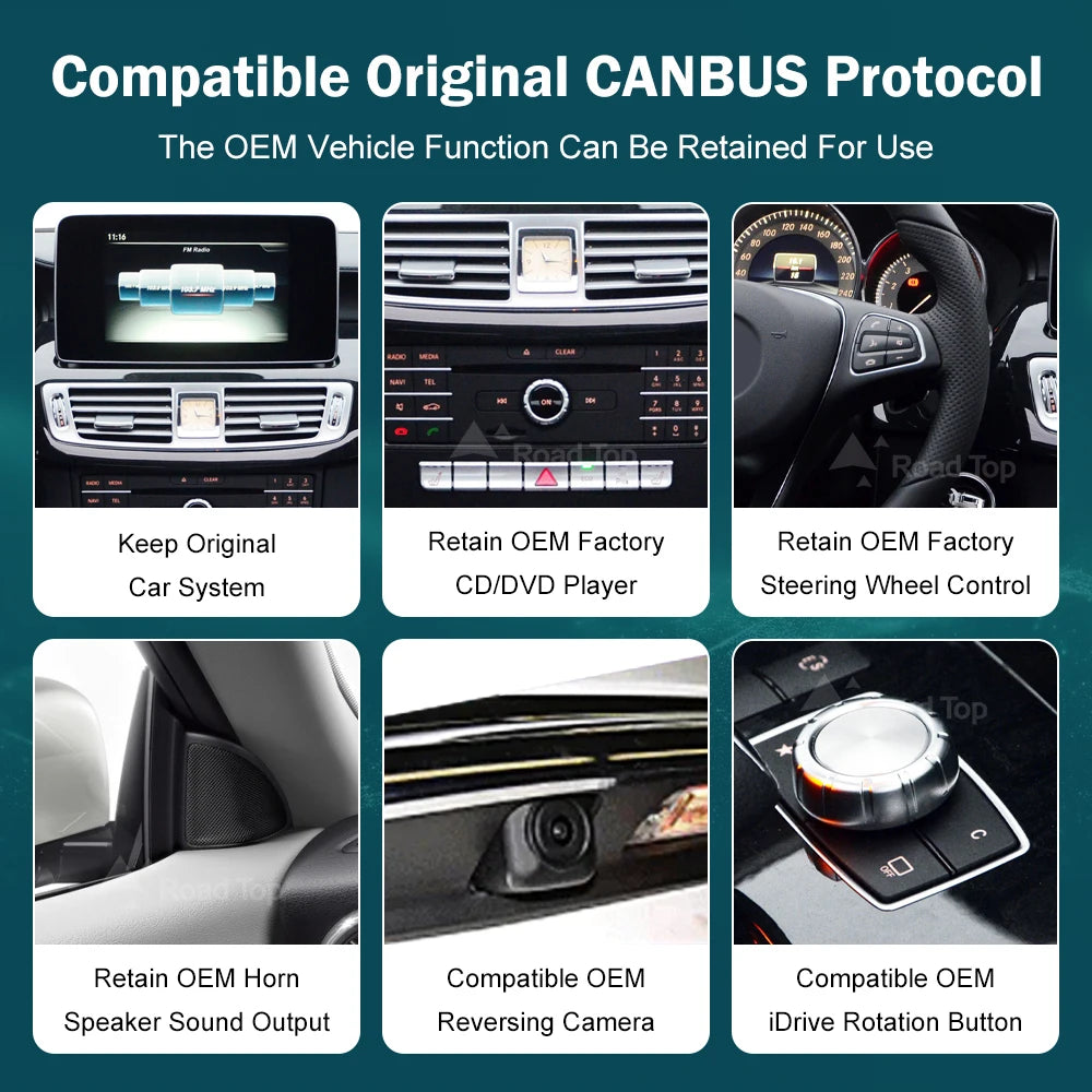 Wireless CarPlay Android Auto Multimedia Display Linux Screen for Mercedes-Benz CLS W218 N