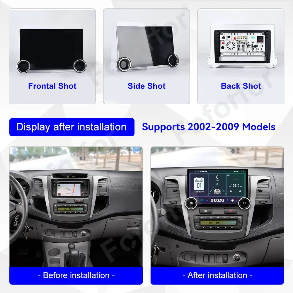 Sensitive Touch Screen Car Radio For Toyota Hilux 2002-2009 Android 15 11.5 Inch DSP Wirel