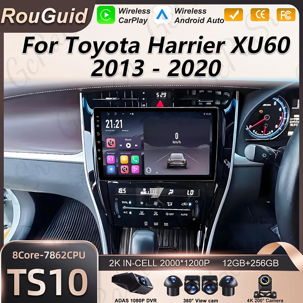 Android 16 Auto Car Radio For Toyota Harrier XU60 2013 - 2020 Carplay Multimedia Player St | AUTOKITSHOP