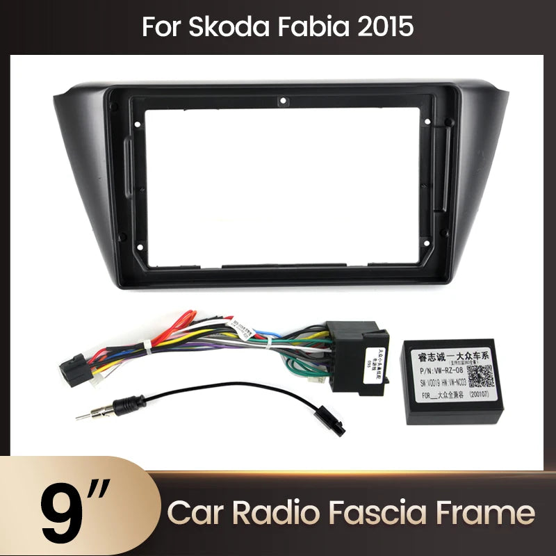 9Inch Car Center Console Fit Framework for Skoda Fabia 3 III 2015 2016 - 2018 2019 Panel D