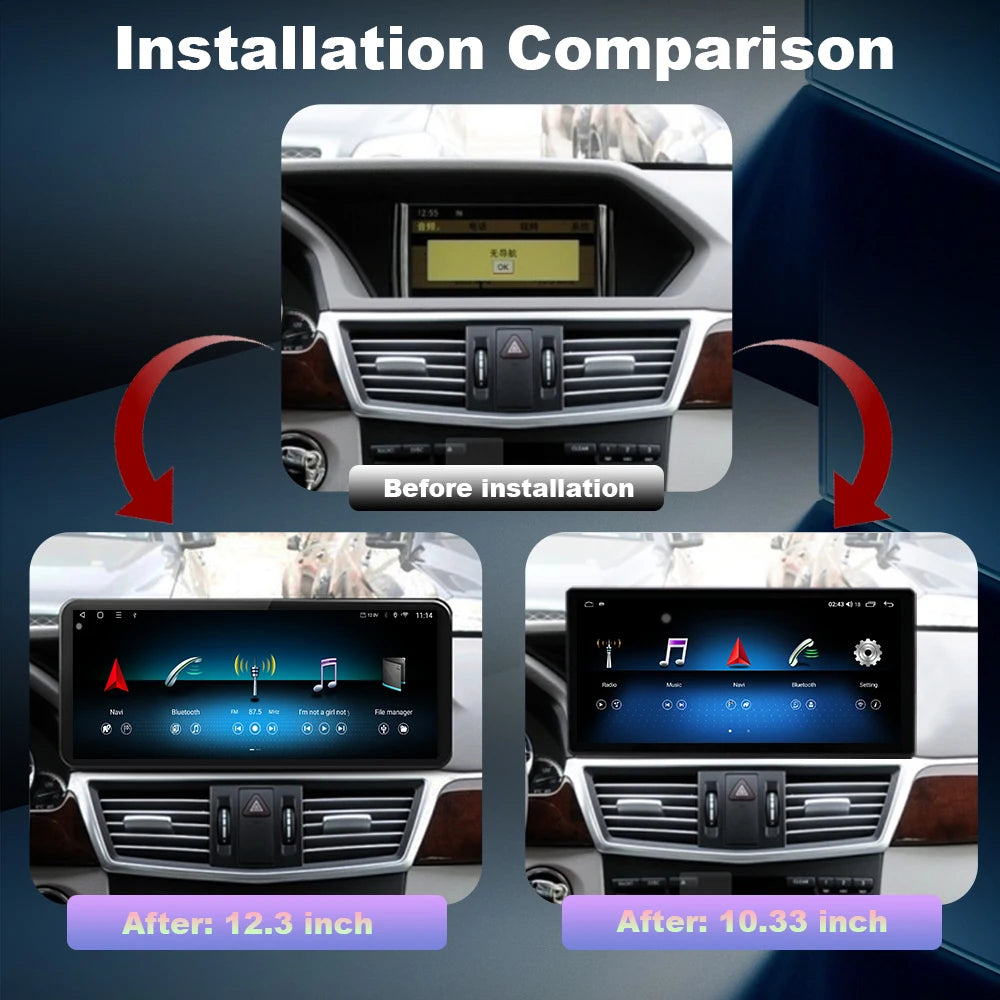 Android 16 Auto Car Radio Right Hand Drive For Mercedes Benz E Class W212 2009-2015 Naviga