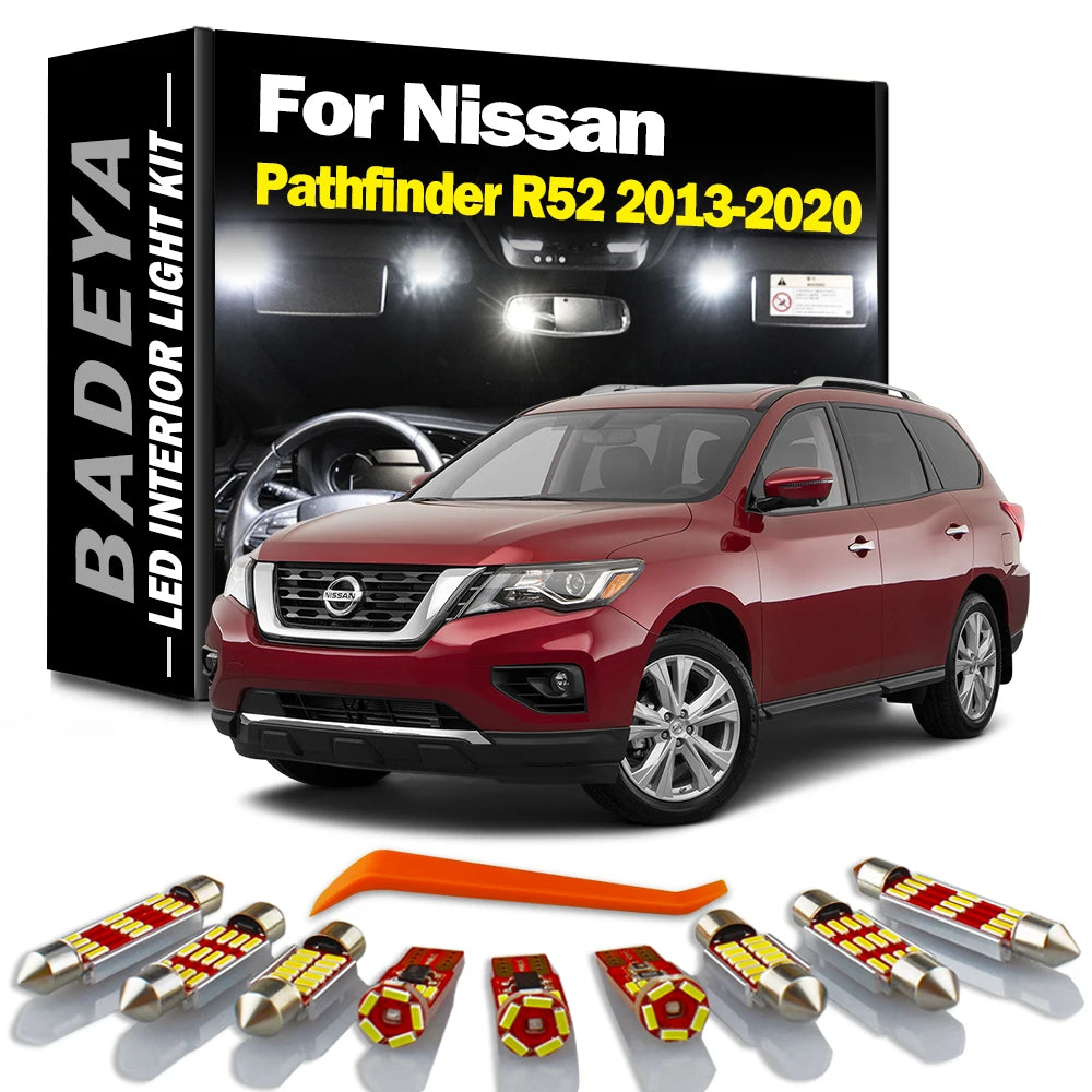 BADEYA 15Pcs Car Accessories For Nissan Pathfinder R52 2013-2017 2018 2019 2020 Interior L