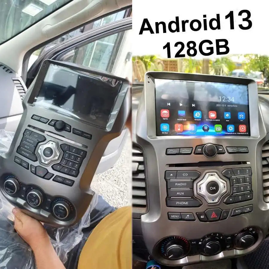 9INCH Car Multimedia Player Android 14 4G Lte Gps For Ford Ranger 2014 2015 F250 Navigatio