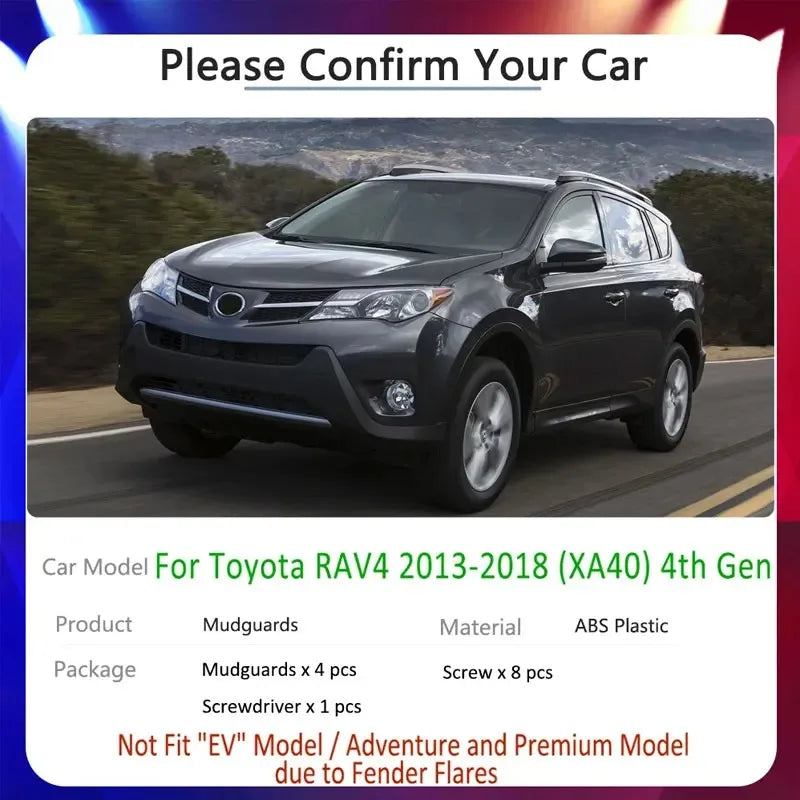 For Toyota RAV4 RAV 4 XA40 40 2013~2018 Car Mud Flap Guard 2014 2015 2016 2017 Tire Fender | AUTOKITSHOP