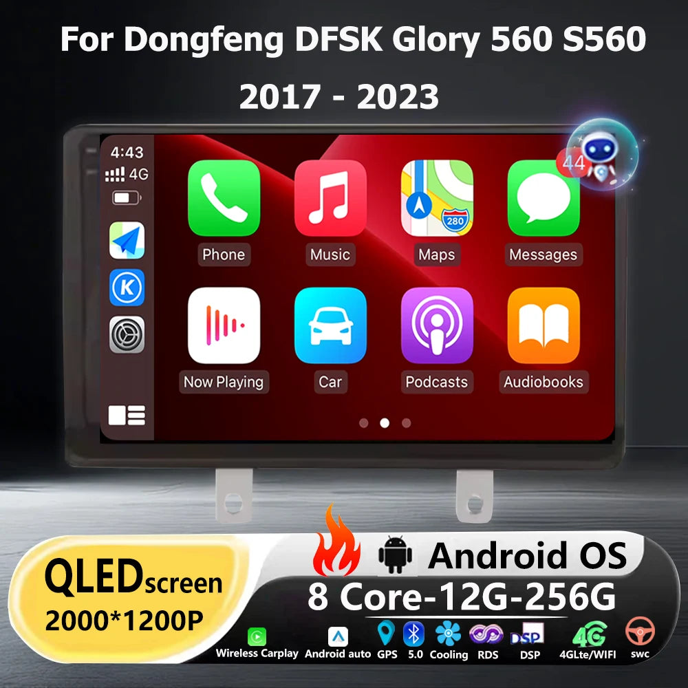 Car Radio Multimedia Video Player GPS Navigation Stereo For Dongfeng DFSK Glory 560 S560 2
