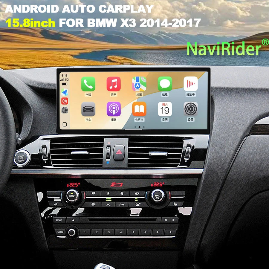 15.8inch For BMW X3 X4 F25 F26 2014-2017 Android 15 Auto Radio Carplay Audio Touch Screen