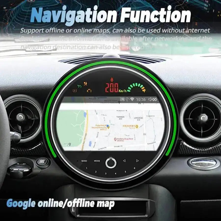 7 Inch Car Radio Multimedia Android 14 Screen For BMW Mini R56 R60 2007-2016 256GB Navigat