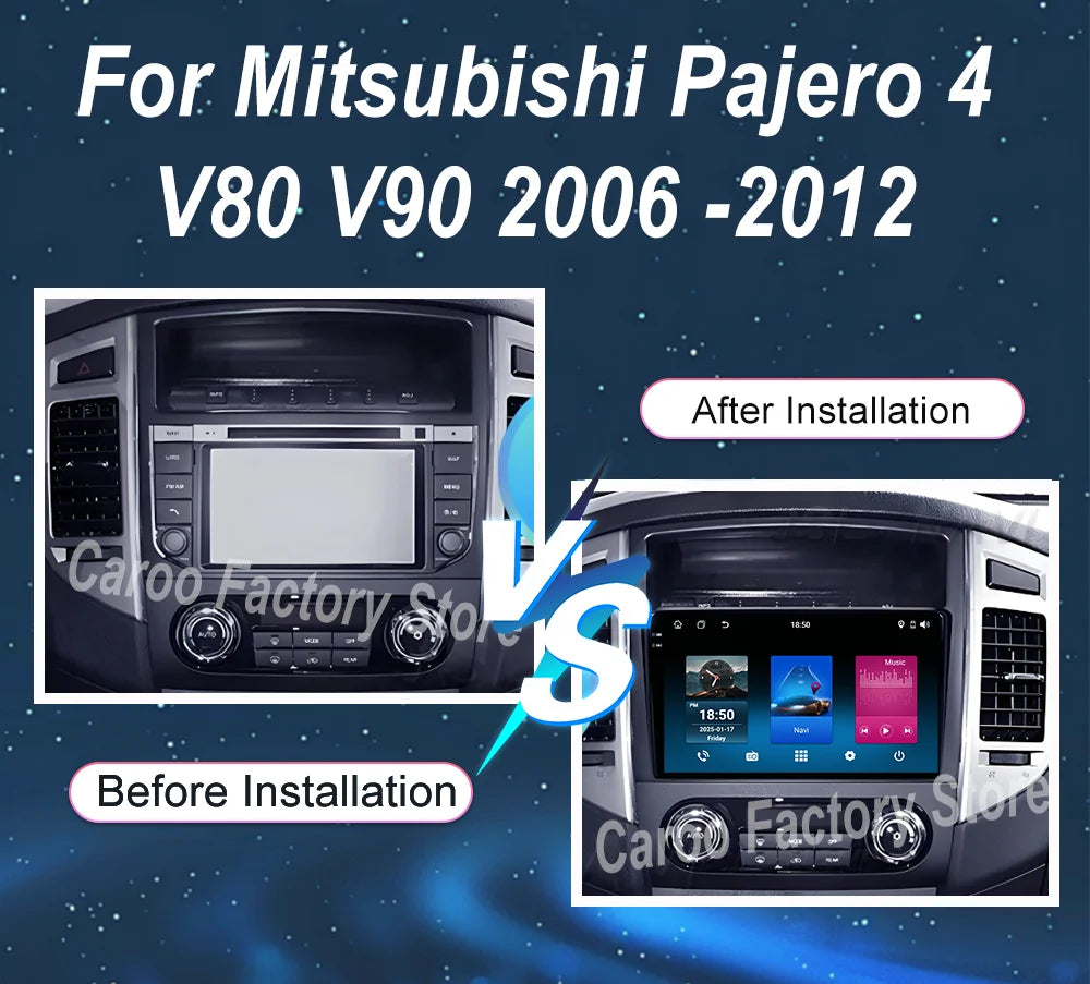 Android 15 GPS Navigation For Mitsubishi Pajero 4 V80 V90 2006 -2010 2012 Auto Radio Stere