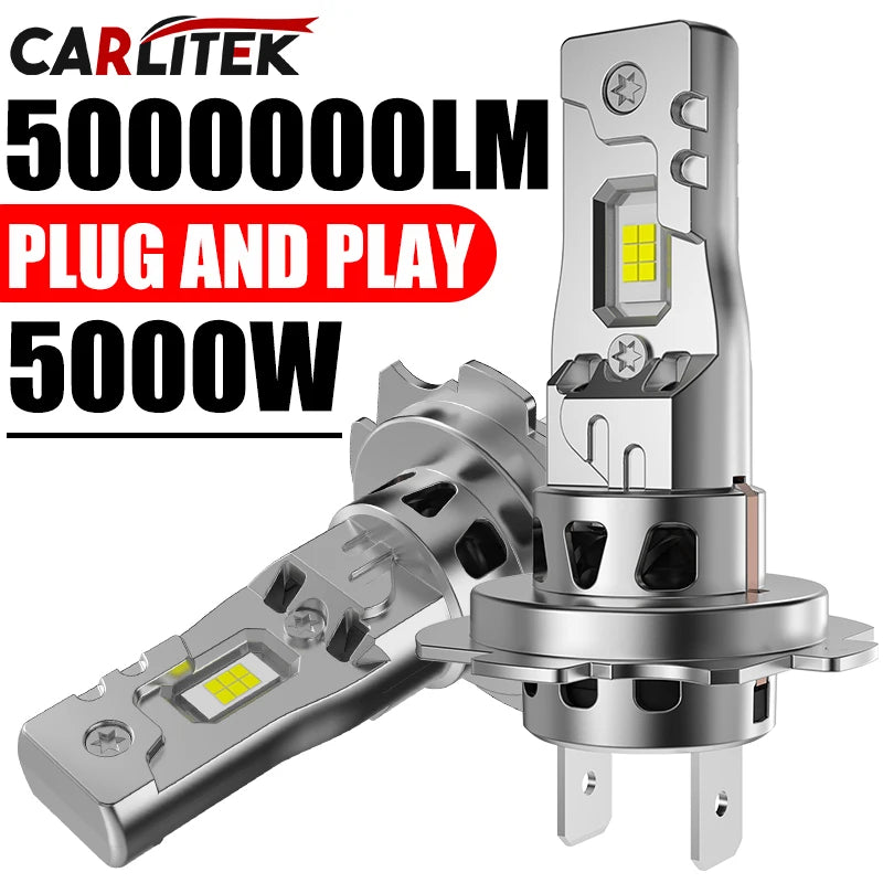 5000W High Power H7 H4 LED Bulb Turbo Headlight 6000K 5000000LM 12V 24V CSP Powerful Best