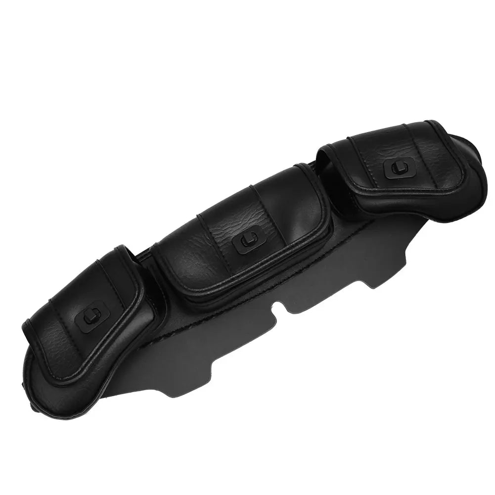 3 Pocket Batwing Fairing Windshield Bag Black PU Storage Pouches For Harley Touring Street Glide - Automotive LED Light