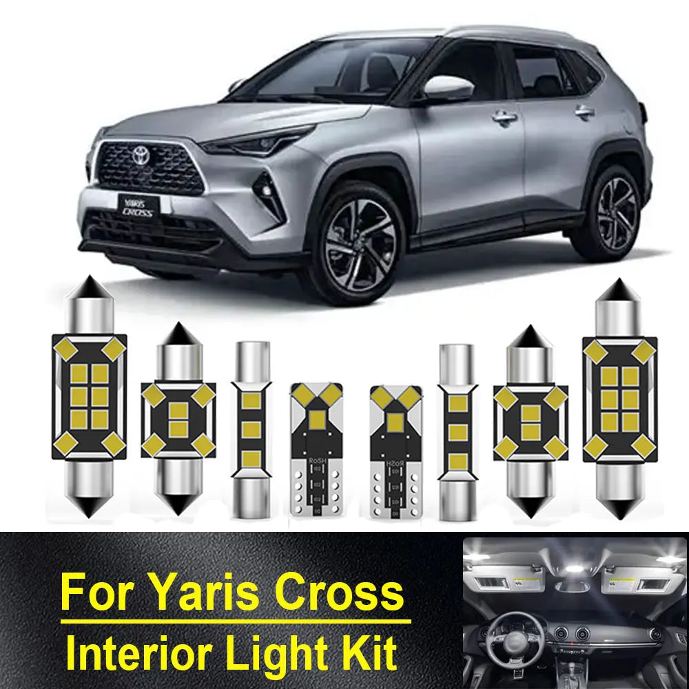 10-Piece LED Interior Light Kit for Toyota Yaris Cross - Canbus Error-Free Bulbs | AUTOKITSHOP