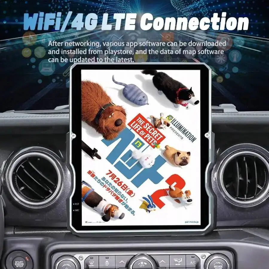 12.1inch For Jeep Wrangler JL Gladiator Pickups JT 2018-2023 Multimedia Player Stereo Car