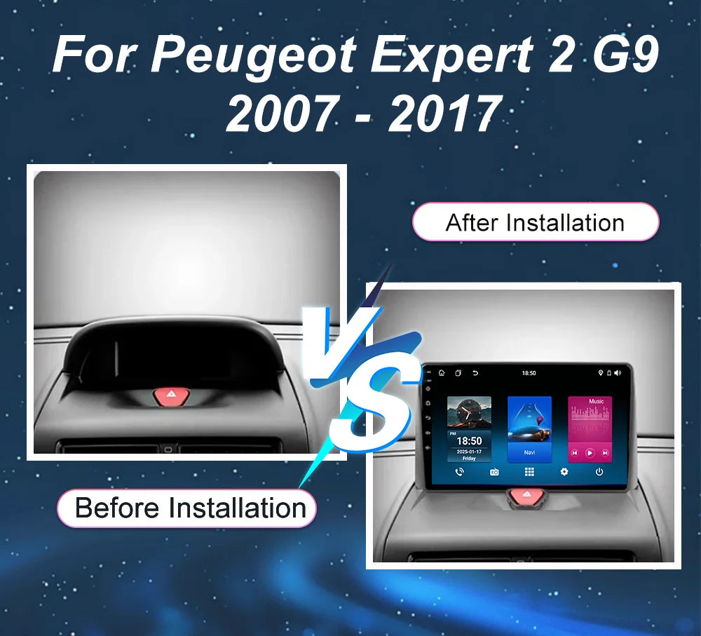 Android 15 For Peugeot Expert 2 For Citroen Jumpy For Fiat Scudo For Toyota Proace 2007-20