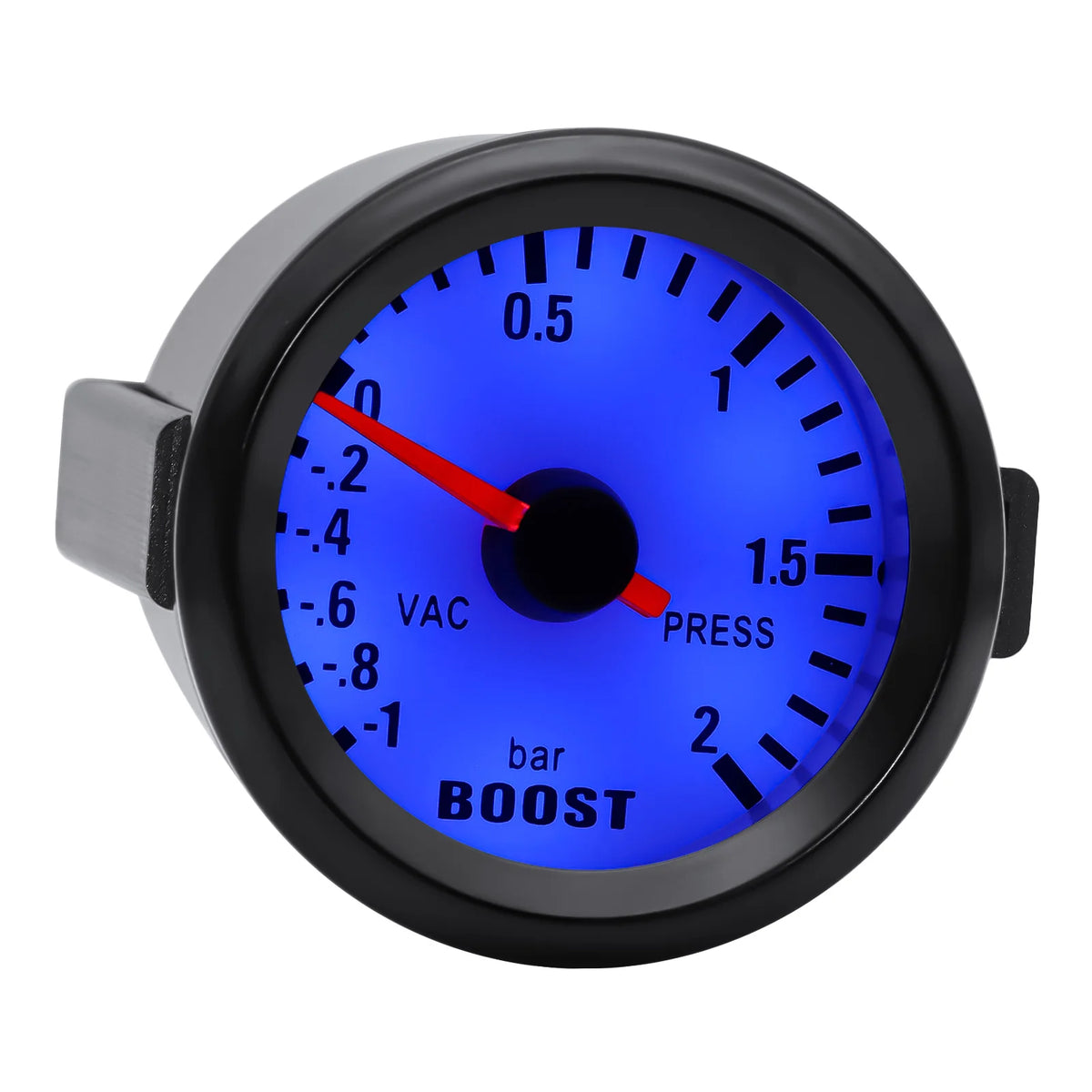 AD Universal 52mm Bar Blue Led Light Pressure Turbo Boost Gauge Meter With Sensor, Holder 12V Bo - Automotive LED Light