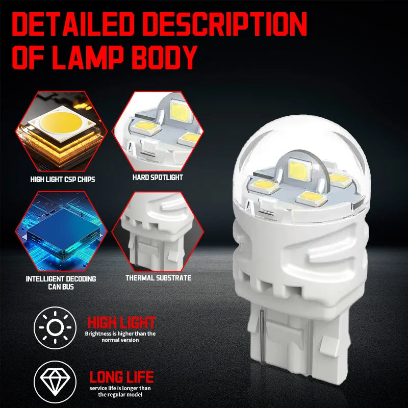 LED Brake Light Lamp W21/5W 7443 T20 Flash Silicone Canbus Reverse Light Brake Parking Lam