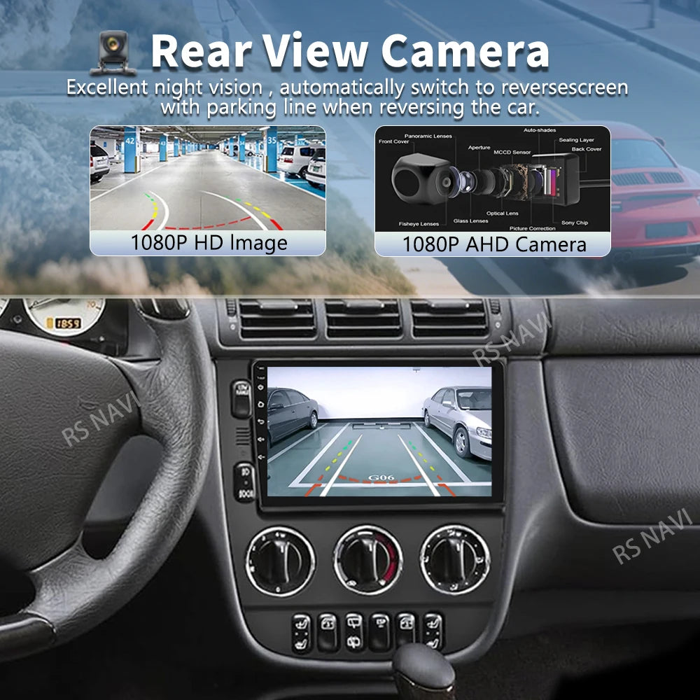 Android 16 For Benz M-Class W163 ML320 2003 - 2005 2K QLED Android Car Radio Multimedia Vi