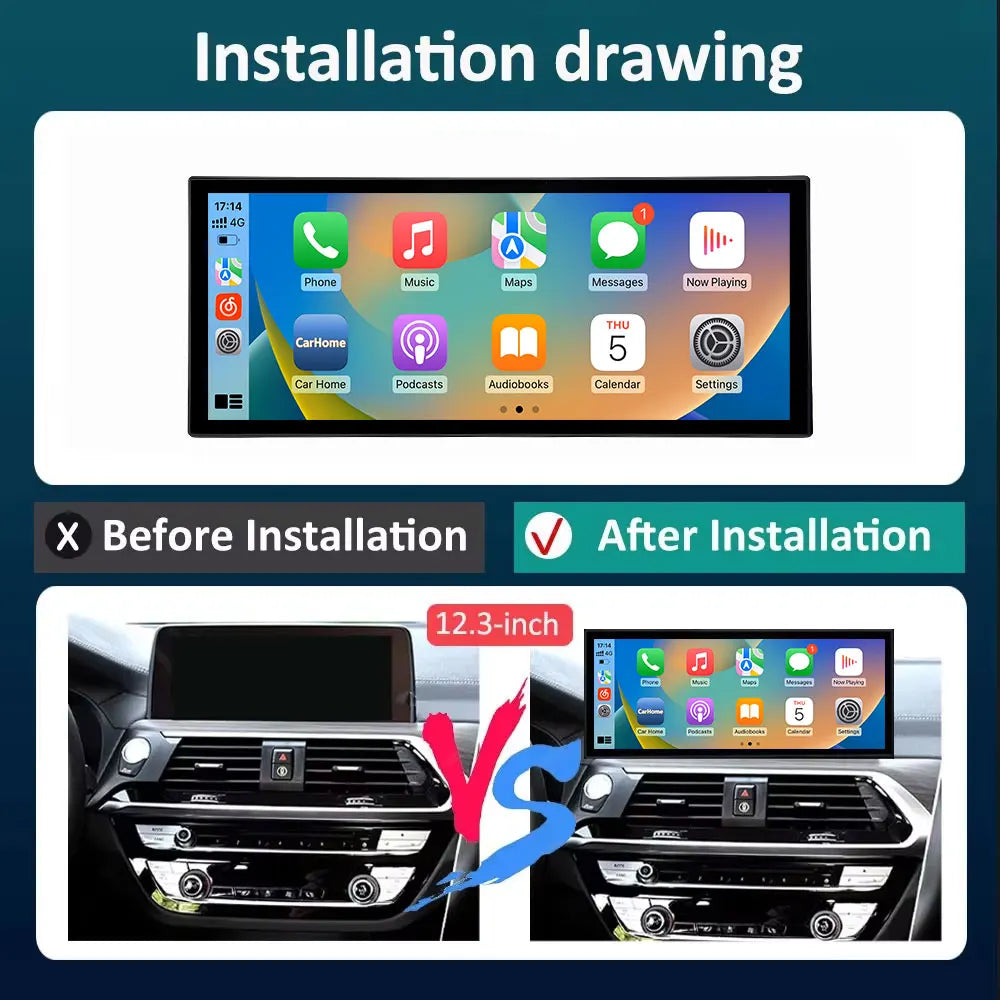 12.3 inch for BMW X3 X4 G01 G02 2018 - 2020 EVO Linux System Car Video Multimedia Player W