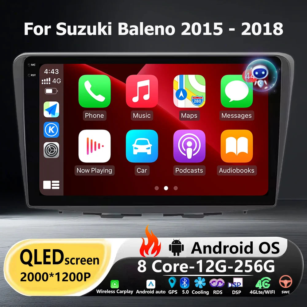Wireless Carplay For Suzuki Baleno 2015 - 2018 Android 16 Auto Car Radio Multimedia Video