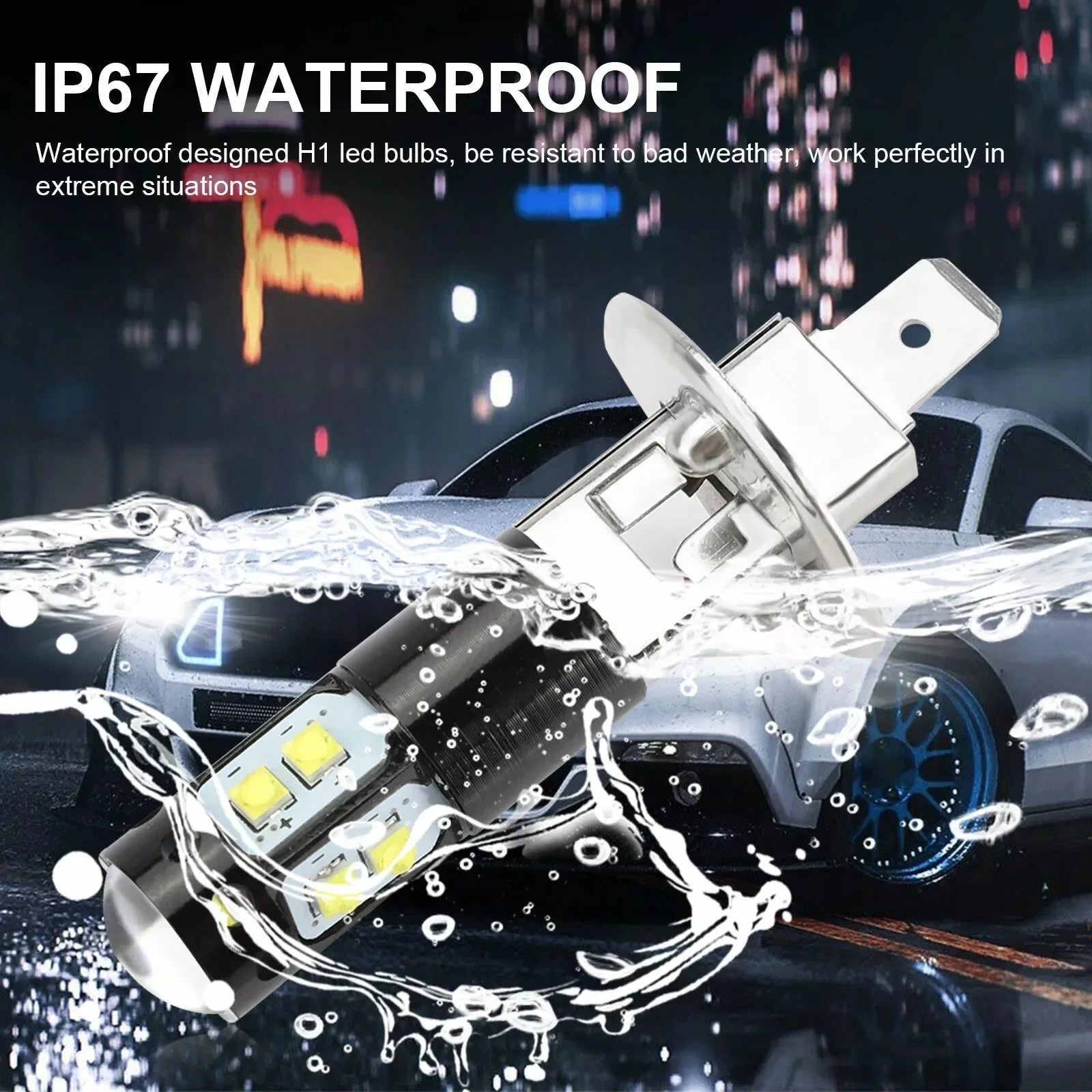H1 LED Car Headlight 3200Lm 12V 24V 100W 6000K White High Low Beam Fog Lamps Light Bulbs S