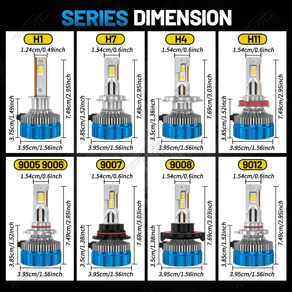 4800W H7 H4 H11 Led Car Headlight Bulbs 7 Copper tubes 6000000LM 9980 CSP Canbus H1 H8 900