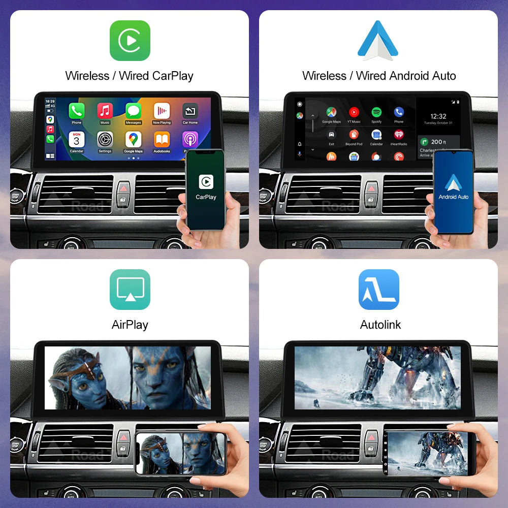 Road Top Wireless Carplay Touch Screen For BMW X5 E70 X6 71 2007-2013 CCC CIC Multimedia D | AUTOKITSHOP
