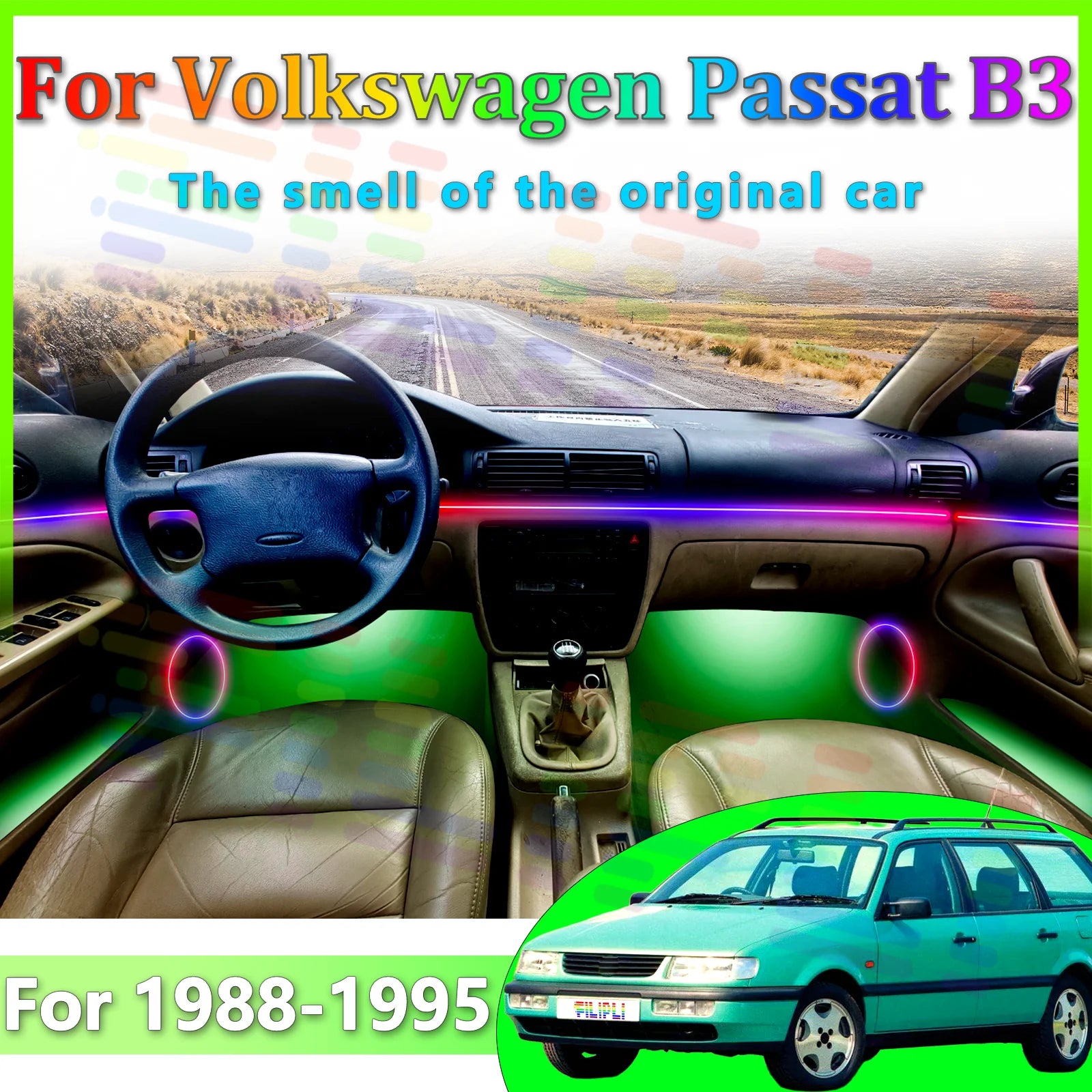 RGB - Ambient Light - for VW B3 1988-1995 - App Control - Car Interior Lighting | AUTOKITSHOP