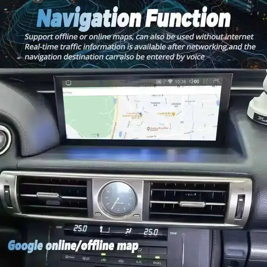 10.25'' DSP Android 14 Navi Plug To Play Screen For Lexus IS RC 200 250 200t 300h 2013-202