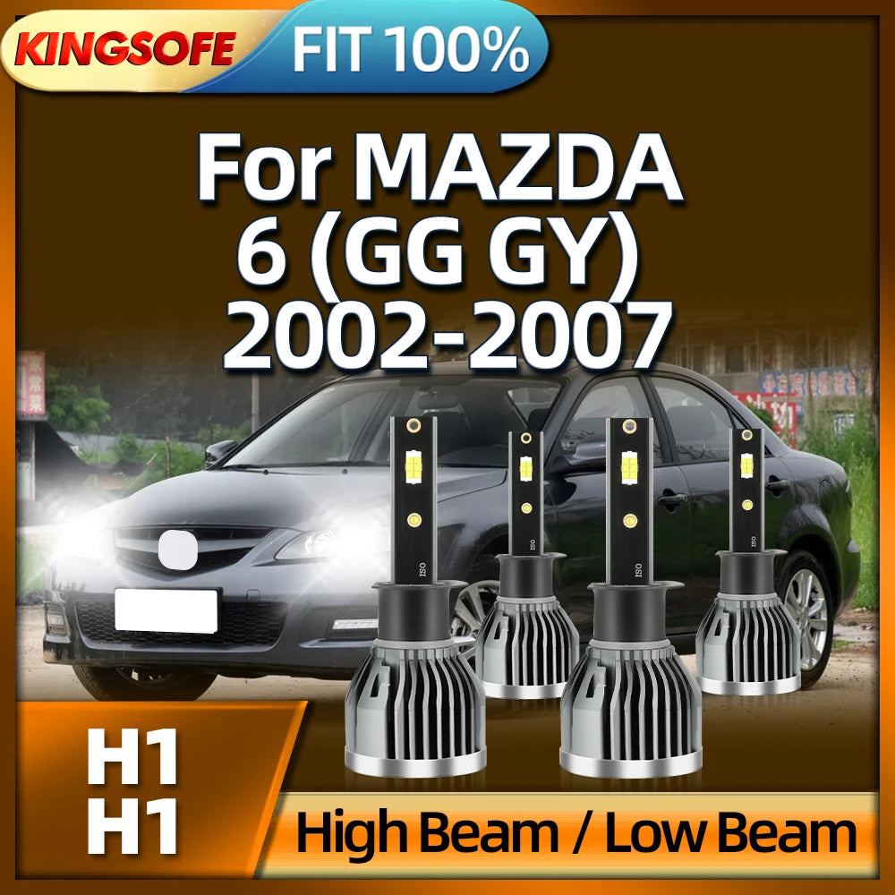 KINGSOFE H1 150W Led Lights 30000Lm Car Headlight Auto Lamp For MAZDA 6 GG GY 2002 2003 20