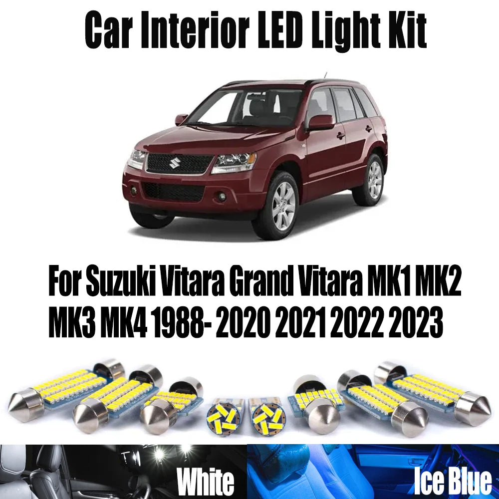LED Interior Light Kit for Suzuki Vitara Grand Vitara MK1 MK2 MK3 MK4 1988- 2020 - Canbus Dome Map Door Trunk Bulbs |...
