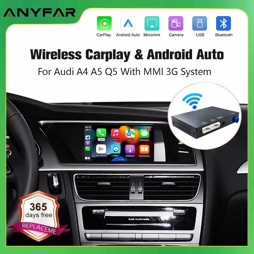 ANYFAR Wireless CarPlay For Audi A4 A5 Q5 2008-2018 Android Auto Mirror Link AirPlay Rever | AUTOKITSHOP