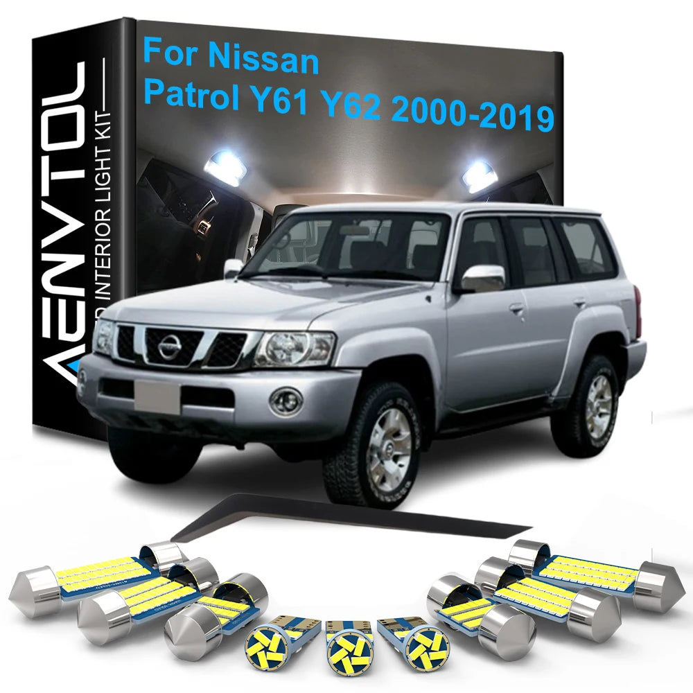 LED Interior Light Kit for Nissan Patrol Y61 Y62 2000-2005 - Canbus Dome Map Door Trunk Bulbs | AUTOKITSHOP