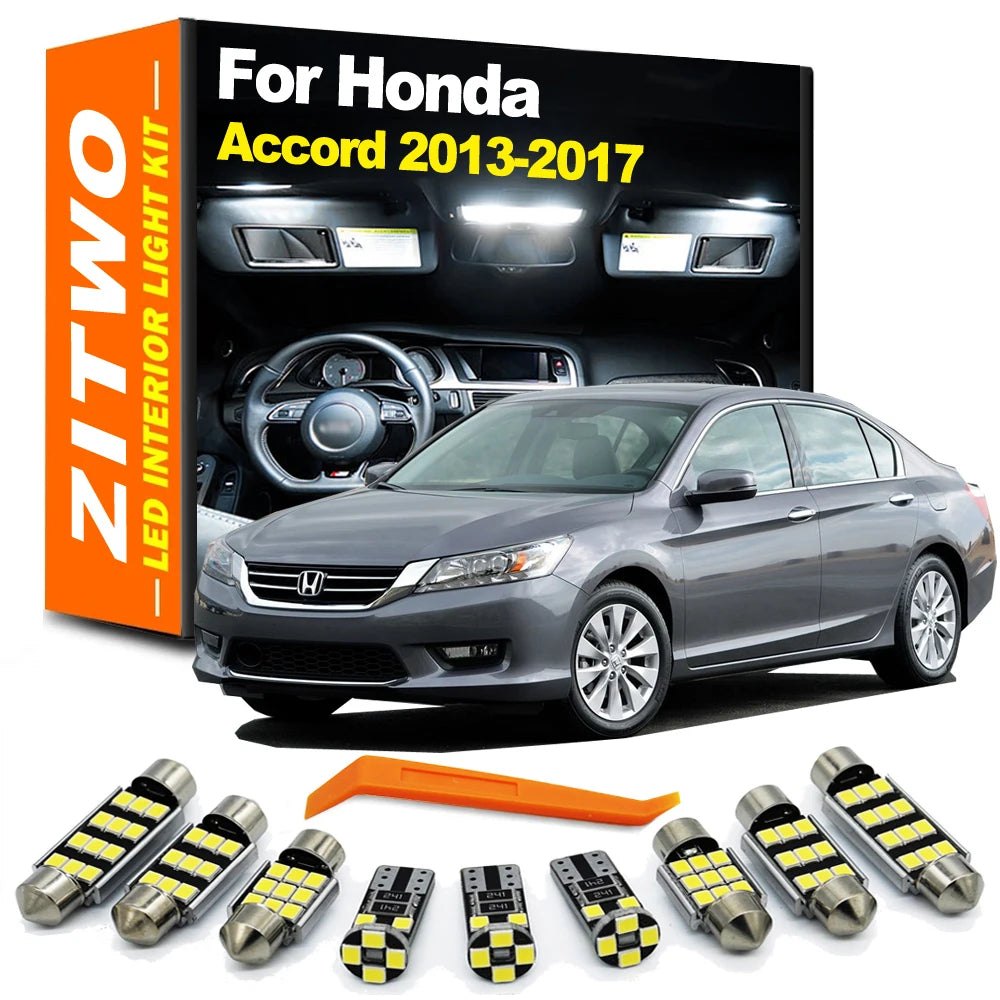 15Pcs Auto LED Bulb Interior Dome Reading Trunk Sun Visor License Plate Light Kit For Honda Acco - Canbus LED Car Light