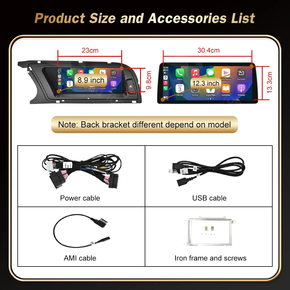 RoadTop CN 12.3 inch For Audi A4 2013-2015 Linux Screen Wireless CarPlay Multimedia Androi