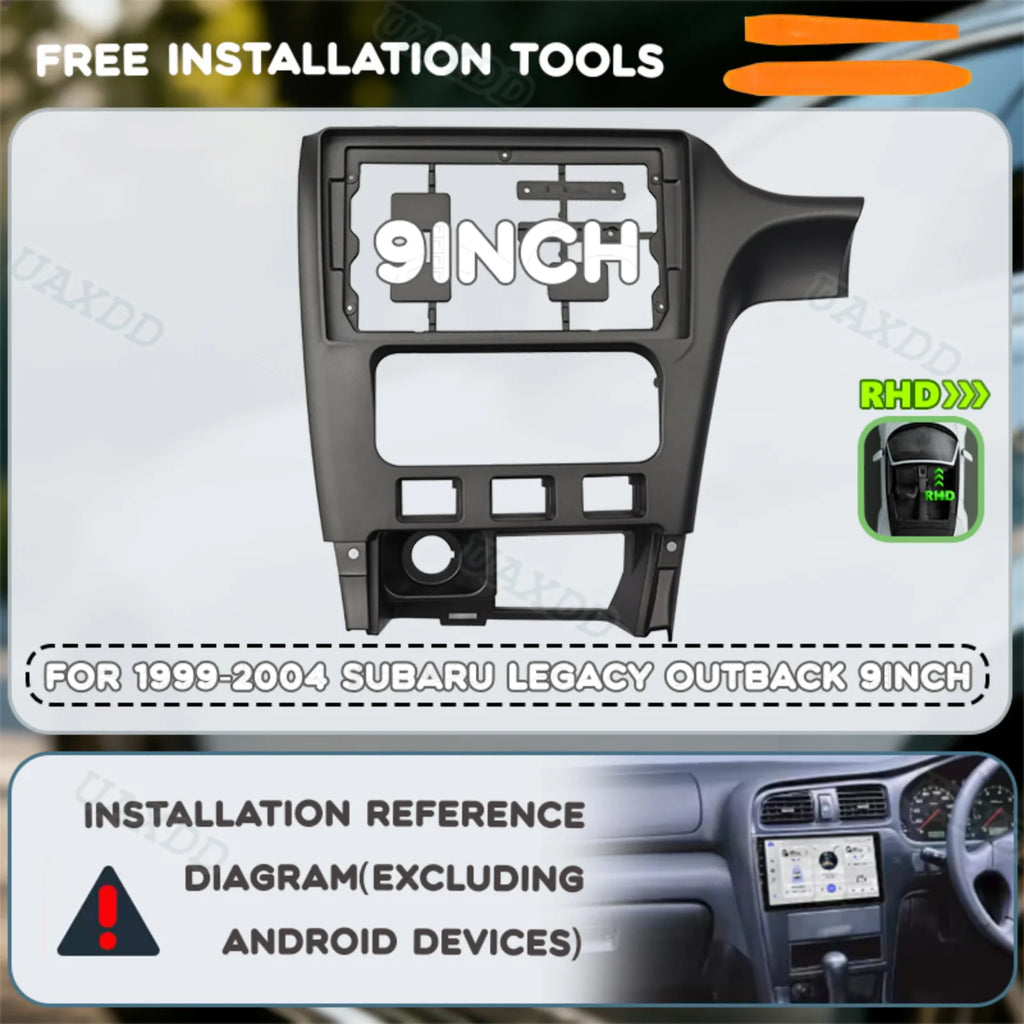 Car For Subaru Legacy Outback LEGACY OUTBACK 1999-2004 9 Inch Frame Fascia Dash Panel Kit