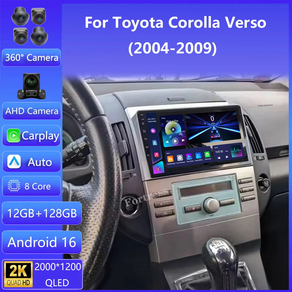 Android 16 For Toyota Corolla Verso 2004 2005 2006 - 2009 Car Radio Navigation Multimedia