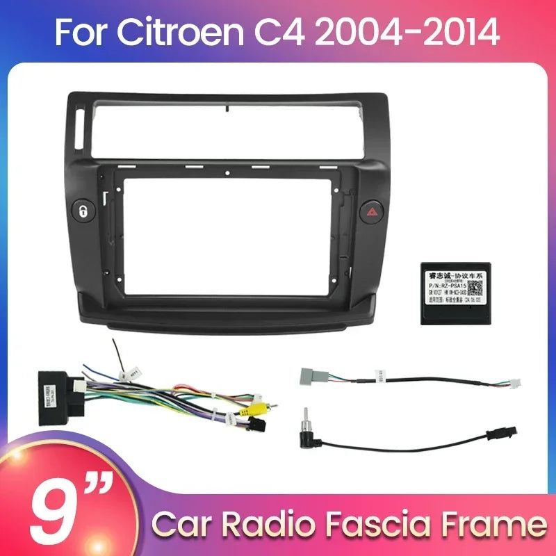 9" Car Radio Fascia Frame for Citroen C4 2004 - 2014 Dashboard Radio Stereo Trim Panel CAN | AUTOKITSHOP