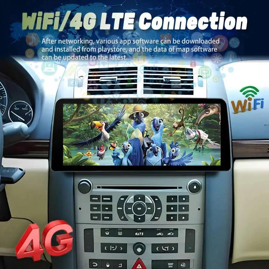 12.3inch 1920*720 Screen Radio Car Video Player Stereo For Peugeot 407 2004-2010 Android 1