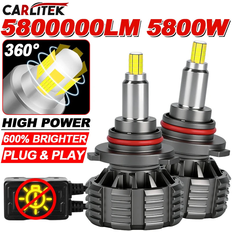 Ultra Bright 5800W 360 Degree LED Headlight Bulbs 5800000LM H1 H7 H11 H8 H9 9005 HB3 9006